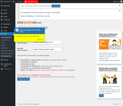 Page screenshot: Tools → Update URLs