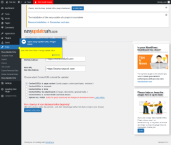 Page screenshot: Tools → Update URLs
