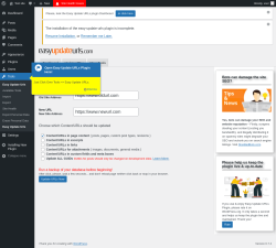 Page screenshot: Tools → Update URLs