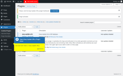 Page screenshot: Plugins ‹ Test site — WordPress