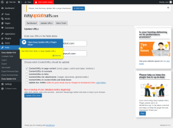 Page screenshot: Tools → Update URLs