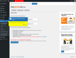 Page screenshot: Tools → Update URLs