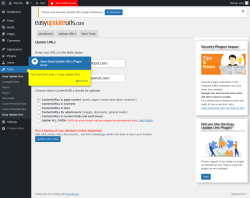 Page screenshot: Tools → Update URLs
