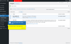 Page screenshot: Plugins ‹ Test site — WordPress