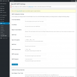 Page screenshot: Settings &rarr; Easy WP SMTP