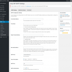 Page screenshot: Settings &rarr; Easy WP SMTP