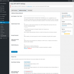 Page screenshot: Settings &rarr; Easy WP SMTP &rarr; Additional Settings