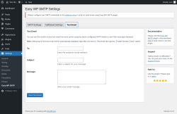Page screenshot: Settings &rarr; Easy WP SMTP &rarr; Test Email