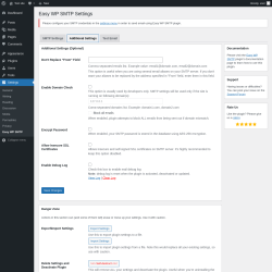 Page screenshot: Settings &rarr; Easy WP SMTP &rarr; Additional Settings