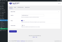 Page screenshot: Easy WP SMTP → Send a Test