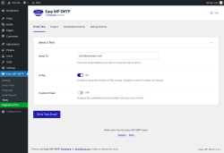 Page screenshot: Easy WP SMTP &rarr; Send a Test