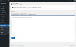 Page screenshot: EasyMap → Import → Configuration, JSON