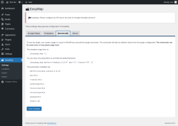 Page screenshot: EasyMap → [shortcode]
