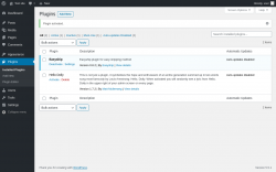 Page screenshot: Plugins &lsaquo; Test site &mdash; WordPress