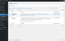 Page screenshot: Plugins ‹ Test site — WordPress