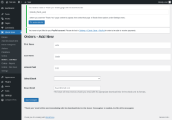 Page screenshot: Ebook Store → Orders – Add New