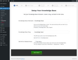 Page screenshot: Configuration - Echo Knowledge Base ‹ Test site — WordPress