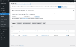 Page screenshot: Products
