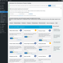 Page screenshot: Products → Extensions