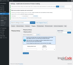 Page screenshot: Products → Settings → Shipping