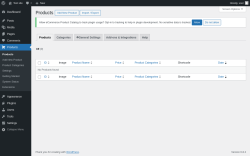 Page screenshot: Products