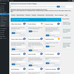 Page screenshot: Products → Extensions