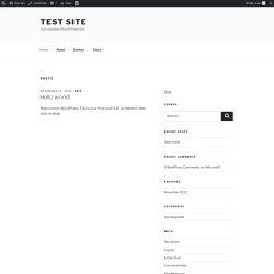 Page screenshot: Test site – Just another WordPress site
