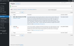 Page screenshot: Plugins &lsaquo; Test site &mdash; WordPress