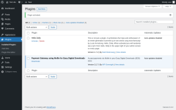Page screenshot: Plugins &lsaquo; Test site &mdash; WordPress