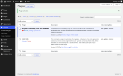 Page screenshot: Plugins &lsaquo; Test site &mdash; WordPress