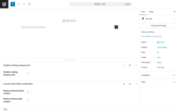 Page screenshot: Add Post ‹ Test site — WordPress