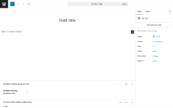Page screenshot: Add Page ‹ Test site — WordPress