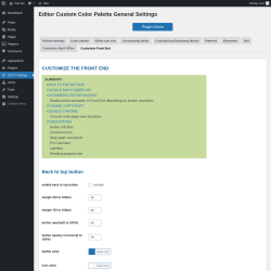 Page screenshot: ECCP Settings → Customize Front End