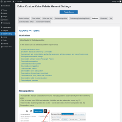Page screenshot: ECCP Settings → Patterns