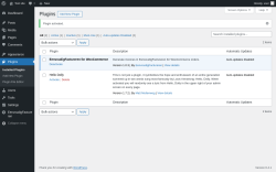 Page screenshot: Plugins &lsaquo; Test site &mdash; WordPress