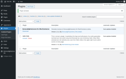 Page screenshot: Plugins &lsaquo; Test site &mdash; WordPress