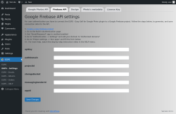 Page screenshot: EGPS &rarr; EGPS &ndash; Settings &rarr; 
                &nbsp;Firabase API