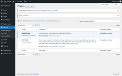 Page screenshot: Plugins ‹ Test site — WordPress