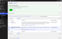 Page screenshot: Plugins &lsaquo; Test site &mdash; WordPress