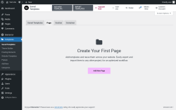 Page screenshot: Templates → Add New → Page
