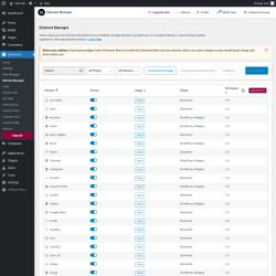 Page screenshot: Elementor → Element Manager