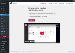 Page screenshot: Elementor → Custom Icons