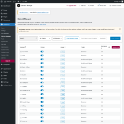 Page screenshot: Elementor → Element Manager