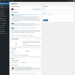 Page screenshot: Dashboard ‹ Test site — WordPress