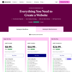 Page screenshot: Templates &rarr; Hosting Plans