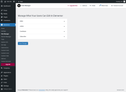 Page screenshot: Elementor &rarr; Role Manager