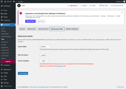 Page screenshot: Elementor → Tools → Maintenance Mode