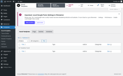 Page screenshot: Templates