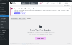 Page screenshot: Templates → Container