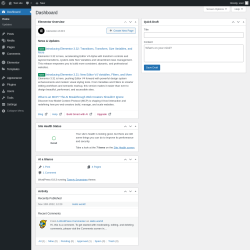 Page screenshot: Dashboard ‹ Test site — WordPress